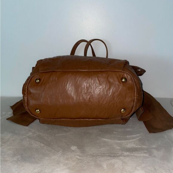 AUTHENTIC PRADA LAMBSKIN HOBO BAG CAMEL MEDIUM - Picture 7 of 15